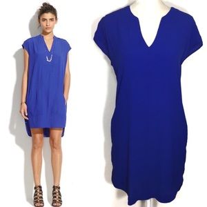 Madewell Cobalt Blue V-Neck Shift Dress